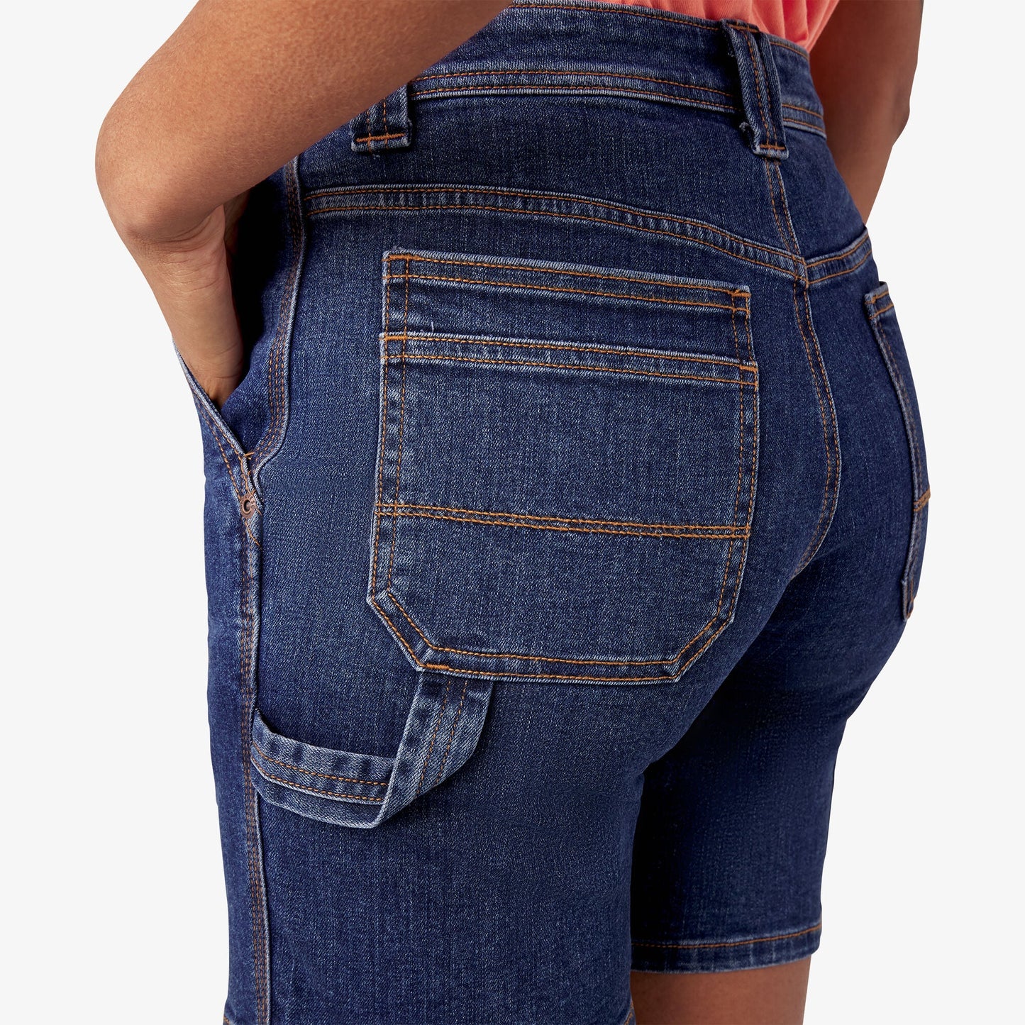 Dickies Women's Relaxed Fit Denim Carpenter Shorts, 7"