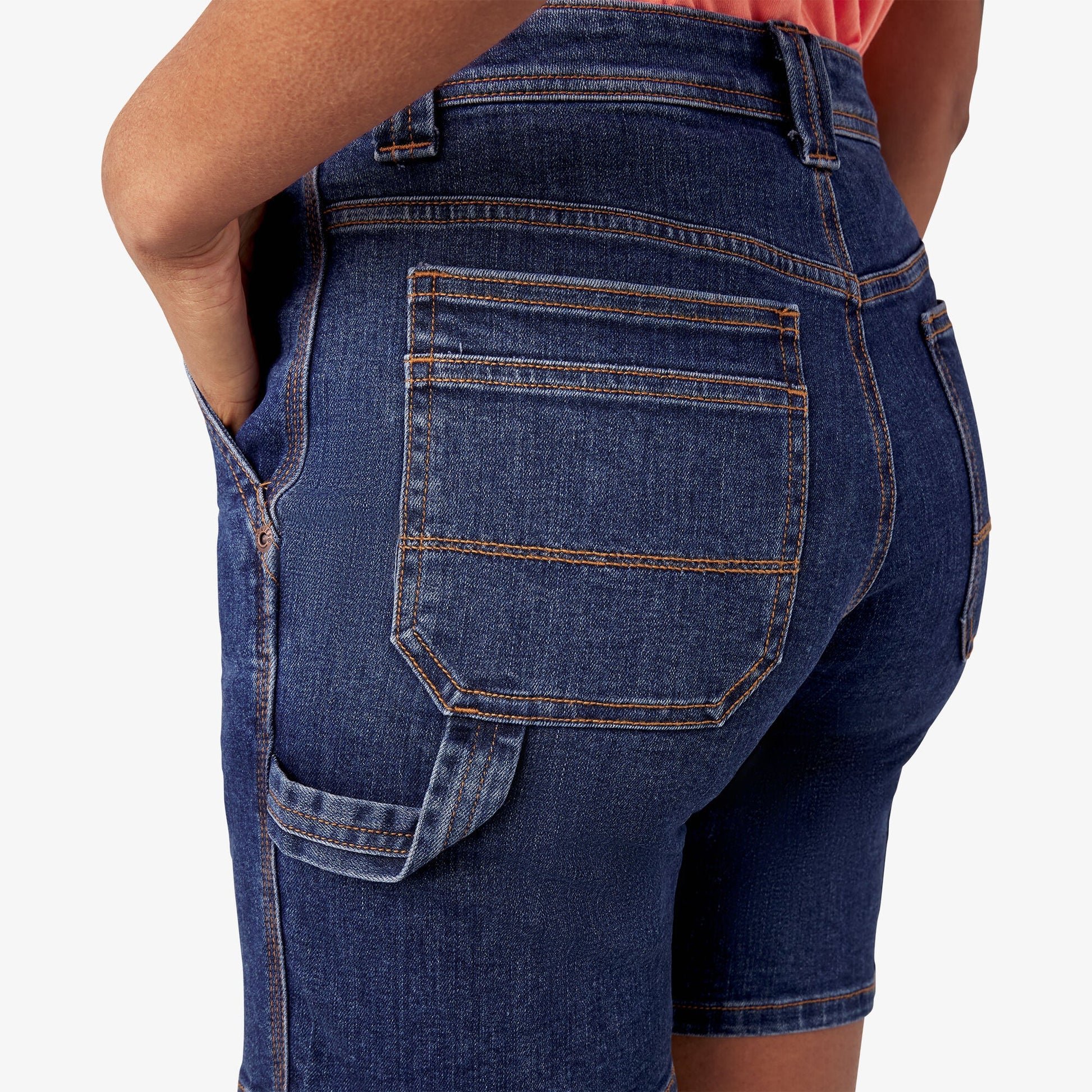 Dickies Women's Relaxed Fit Denim Carpenter Shorts, 7"