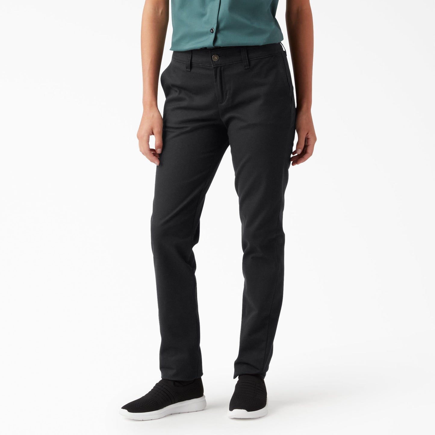 Dickies Women's Plus Mid Rise Skinny Leg Pants