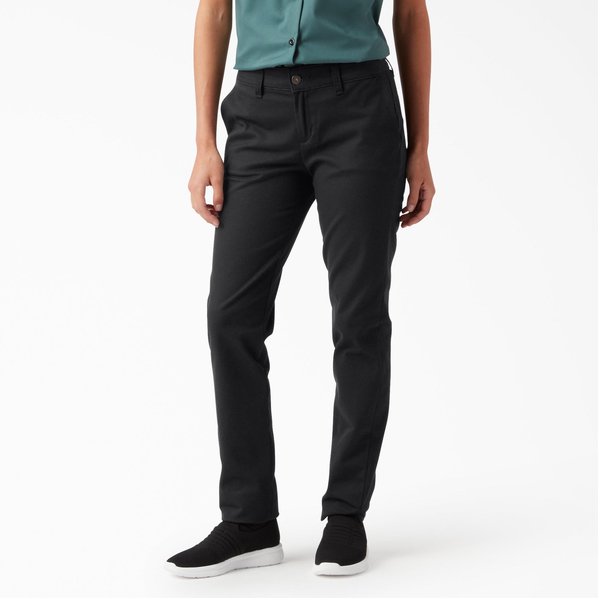 Dickies Women's Plus Mid Rise Skinny Leg Pants