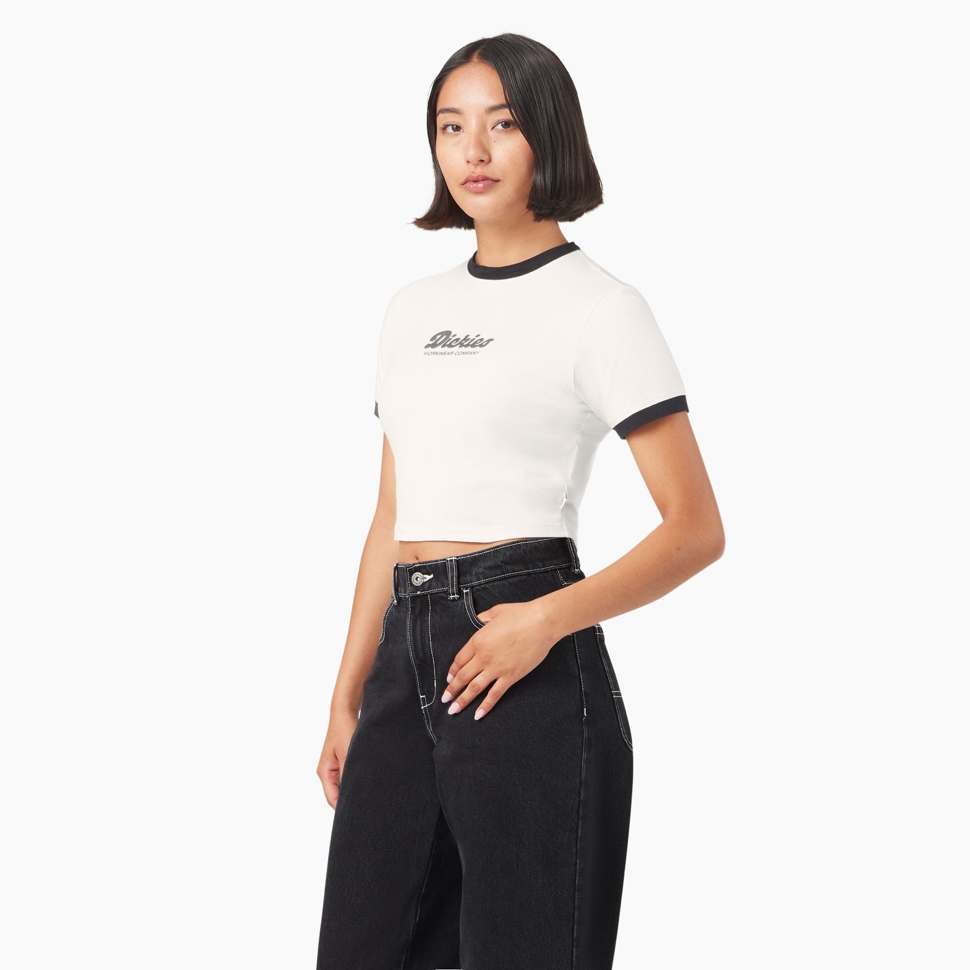 Dickies Women's Lewistown Cropped Ringer T-Shirt