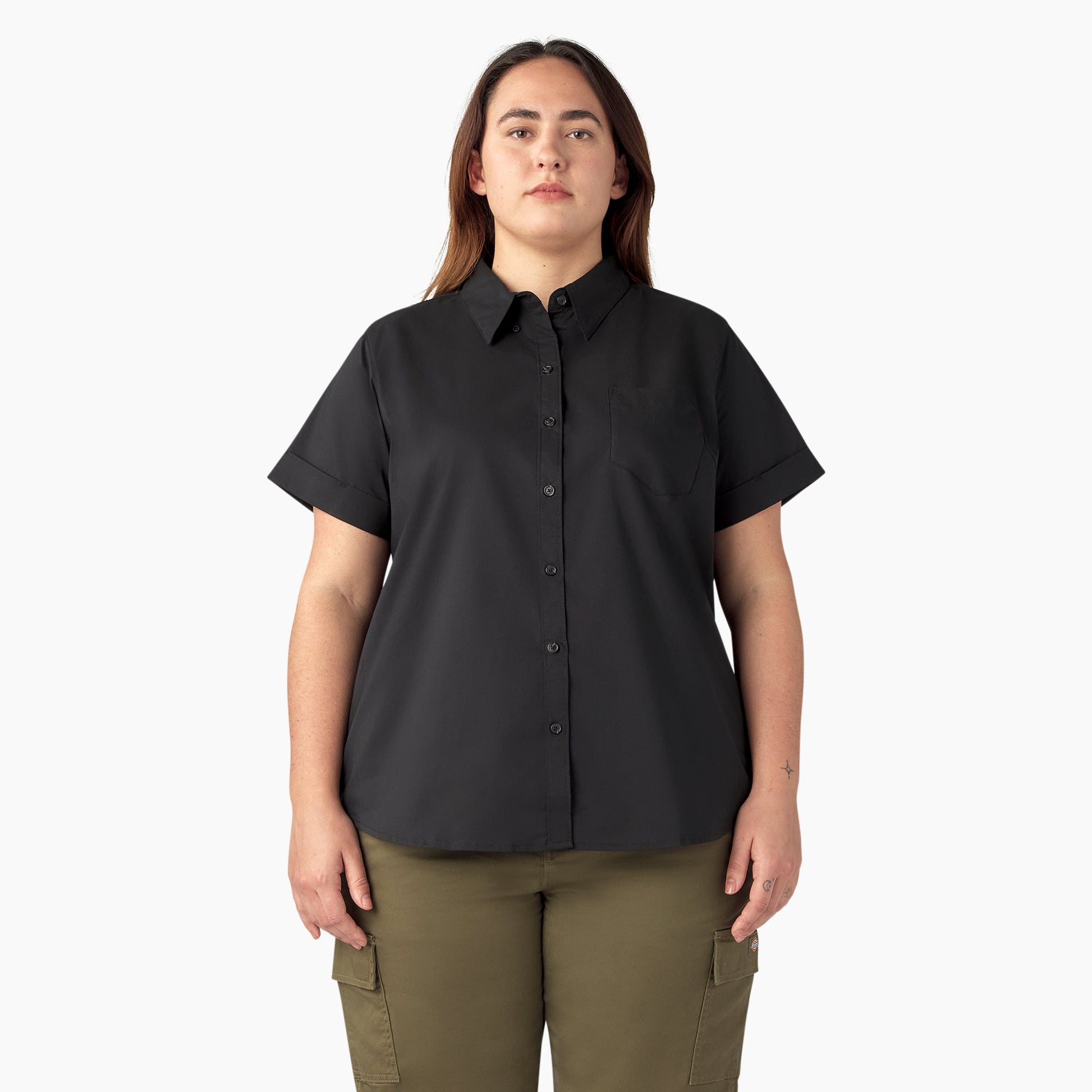 Dickies Women's Plus Button-Up Shirt