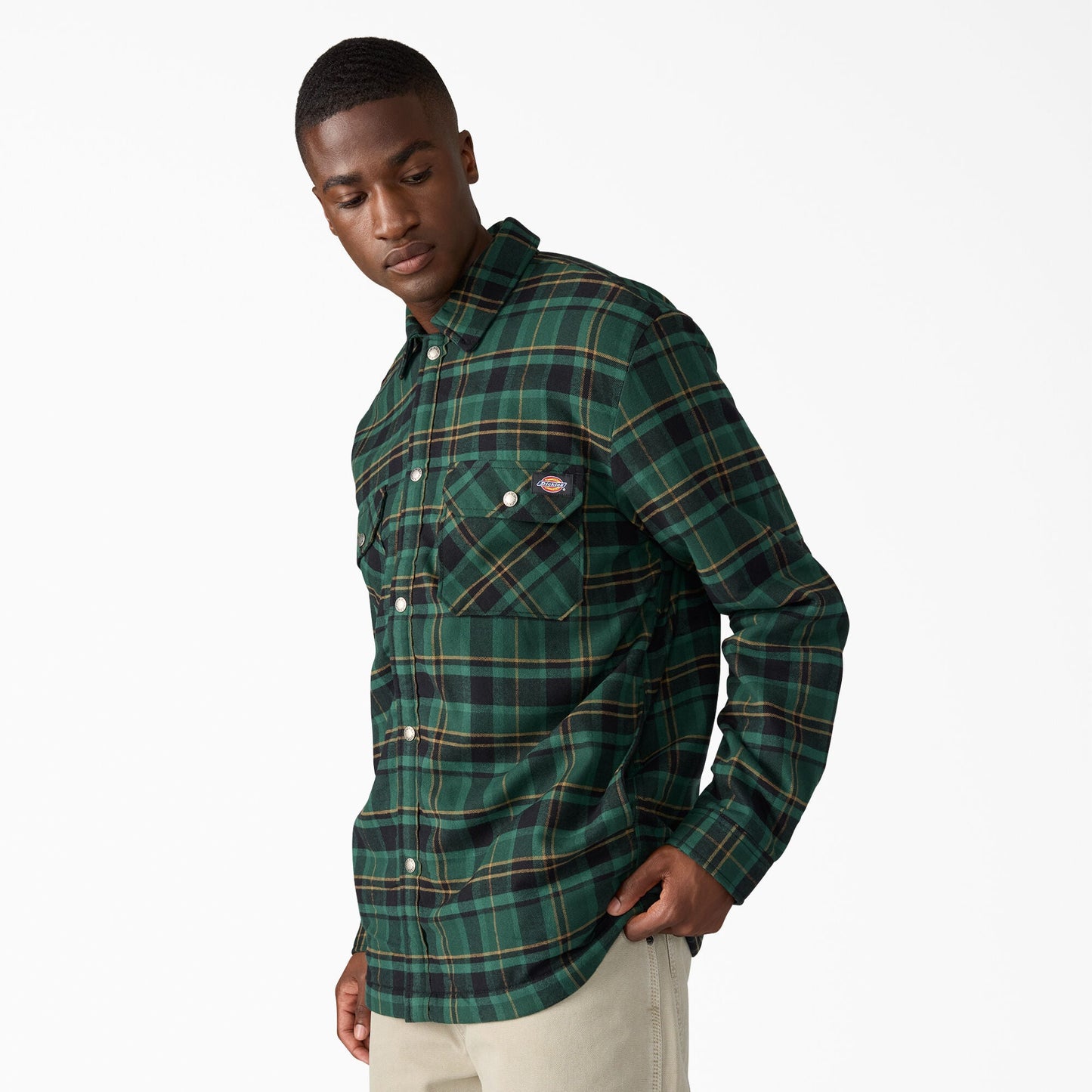 Dickies Water Repellent Fleece-Lined Flannel Shirt Jacket